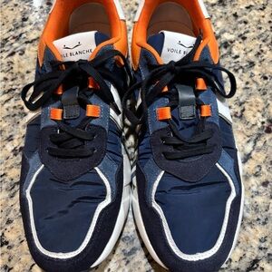 Voile Blanche Dark Blue and Bright Orange Sneakers